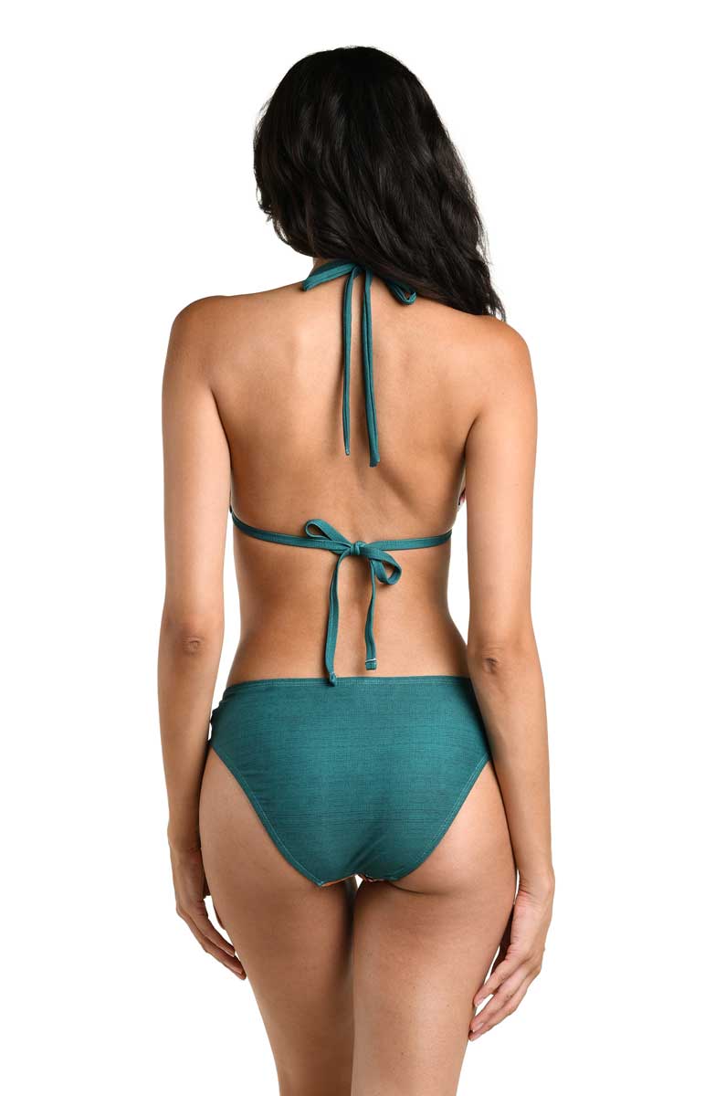La Blanca Courtyard Palms Triangle Bikini Top in Jungle, alternate view