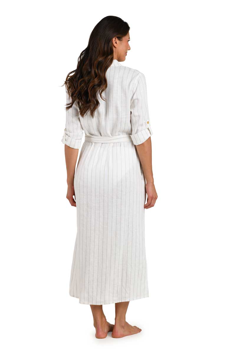 La Blanca: Delphine Coast Linen Button Up Shirt Dress