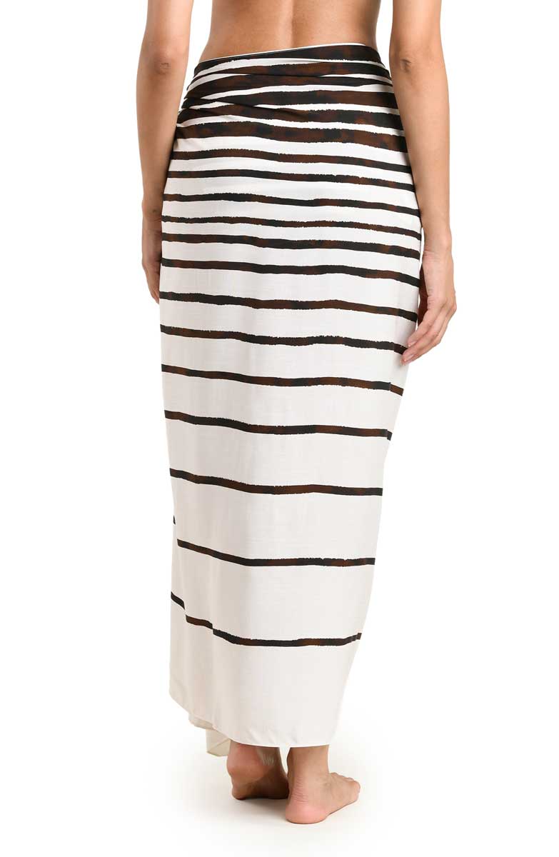 La Blanca Driftwood Stripe Sarong in Espresso, alternate view