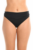 La Blanca: Island Goddess Shirred Band Hipster Bottom - BLACK
