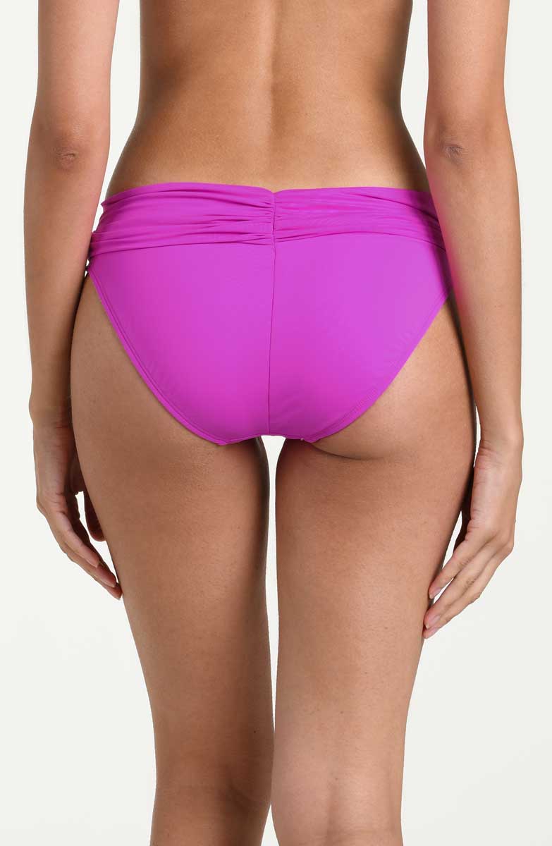 La Blanca: Island Goddess Shirred Band Hipster Bottom - VIOLET 