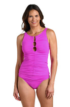 La Blanca: Island Goddess: Solid High Neck Tankini Top