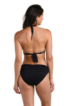 La Blanca: Mantra Medallion Halter Top - BLACK