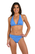 La Blanca: Mantra Medallion Halter Top - CHAMBRAY