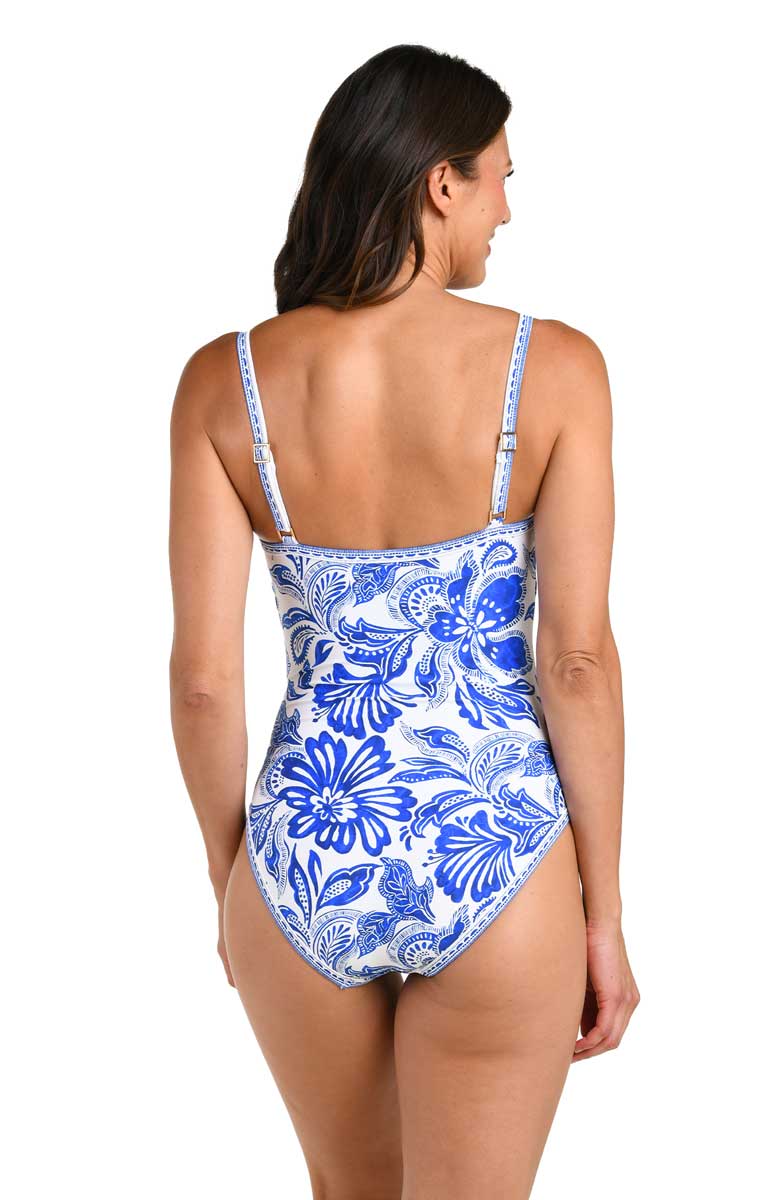 La Blanca: One Piece Botanical Brocade Lingerie Mio
