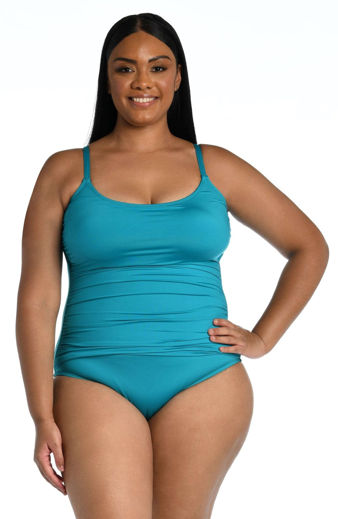 La Blanca: One Piece Island Goddess Solid Lingerie Mio - TURQUOISE