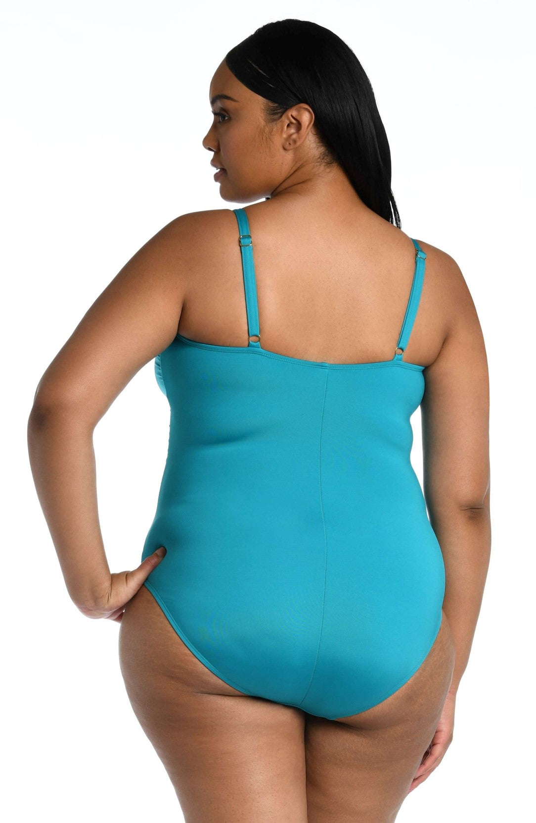 La Blanca: One Piece Island Goddess Solid Lingerie Mio - TURQUOISE