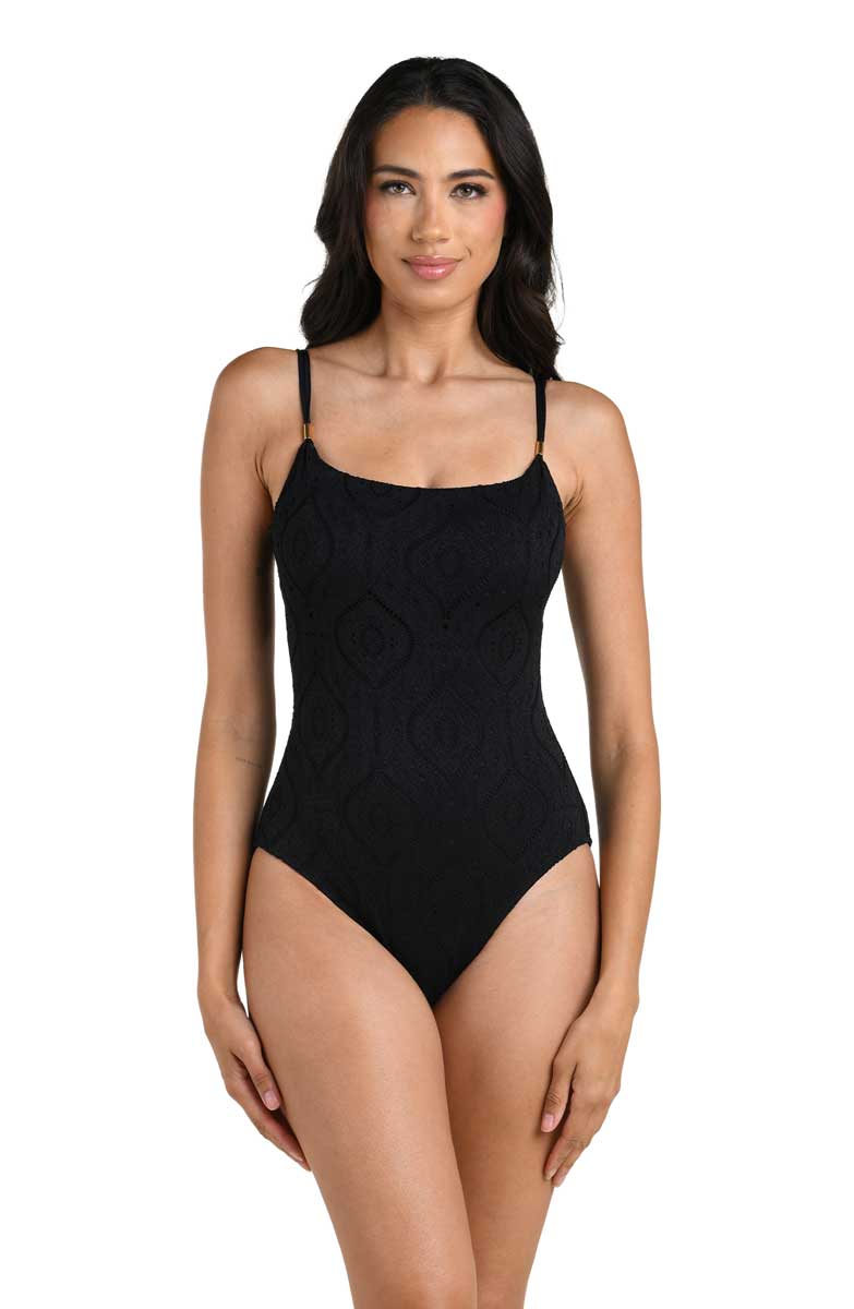 La Blanca: One Piece Mantra Medallion Lingerie Mio - BLACK