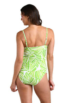 La Blanca: Serene Palm Over The Shoulder Tankini Top