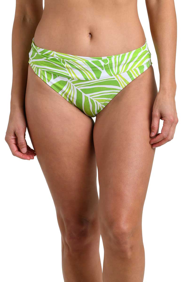 La Blanca: Serene Palm Shirred Band Hipster Bottom