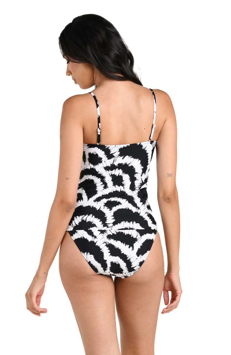 La Blanca: Woven Shadows Bandeau Tankini Top
