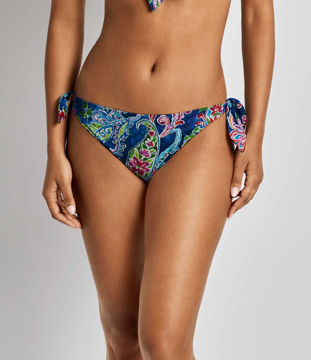 Lauren: Coastal Paisley Side Tie Scoop Hipster Bottom