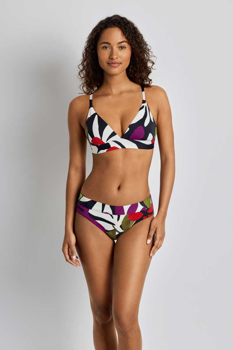 Lauren: Modern Jungle Floral Triangle V-Neck Bra Top