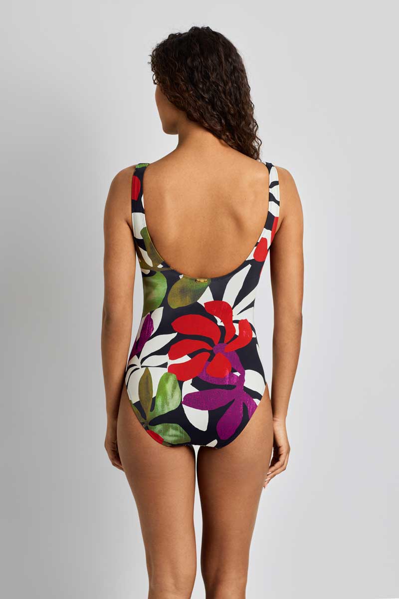 Lauren: One Piece Modern Jungle Floral Ring Underwire Swimsuit