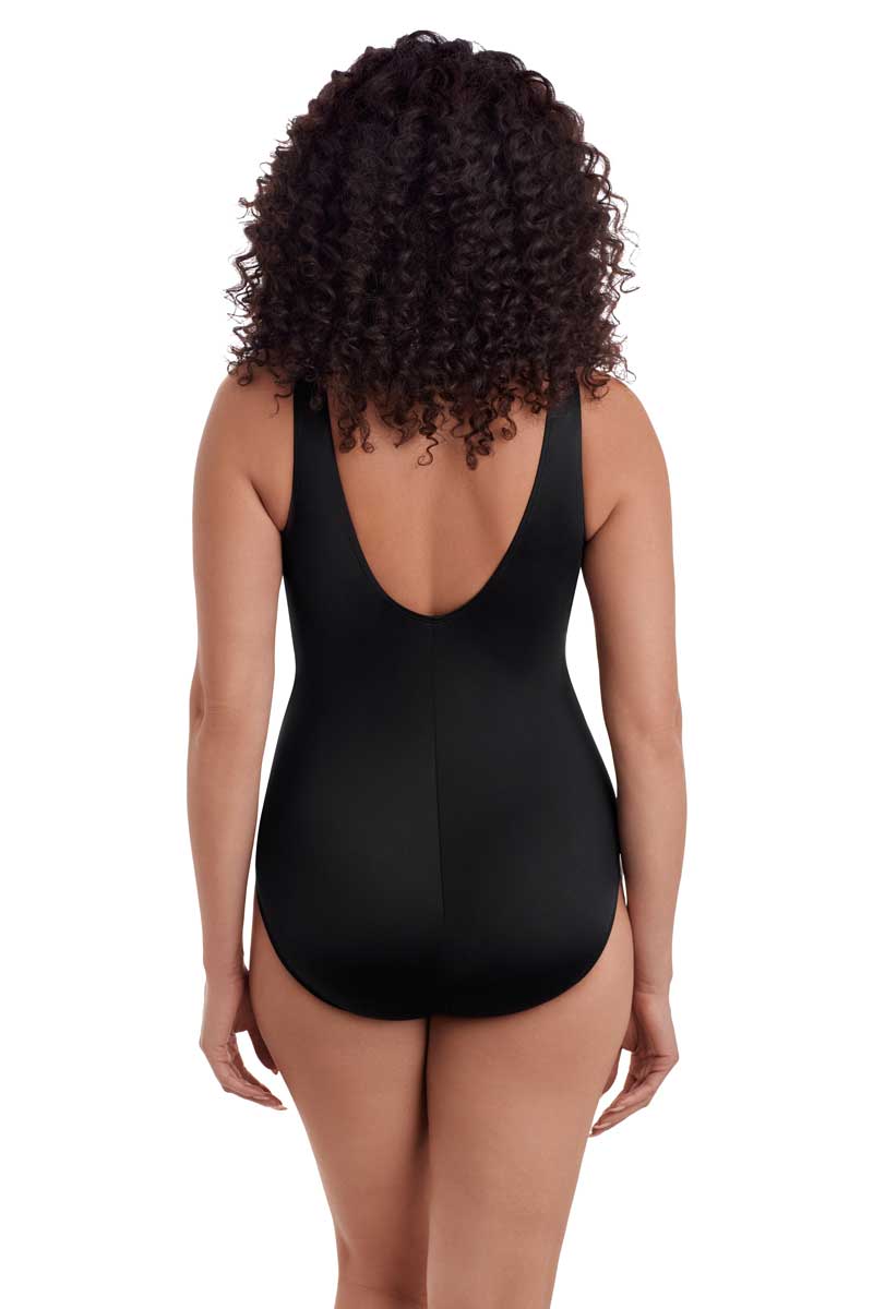Longitude: One Piece Jungle Boogie Long Torso Side Tie Surplice Swimsuit