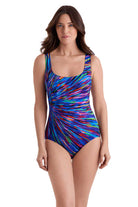 Longitude: One Piece Nebula Long Torso Panel Scoopneck Swimsuit
