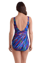 Longitude: One Piece Nebula Long Torso Panel Scoopneck Swimsuit