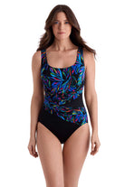 Longitude: One Piece Tinseltown Long Torso Wrap Sash Tank Swimsuit
