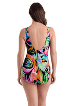 Longitude: One Piece Tropicana Long Torso Side Shirred Surplice Swimsuit