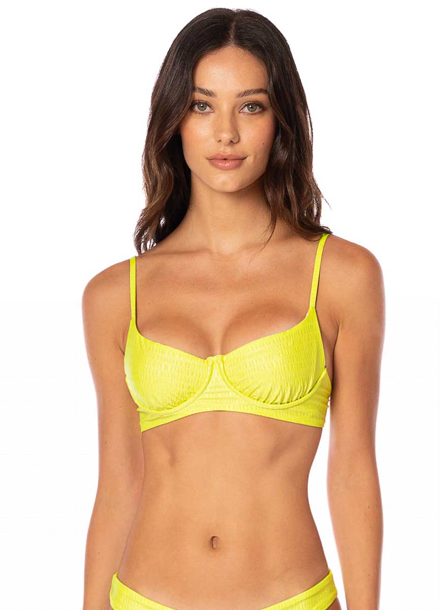 Maaji: Lime Green Archer Underwire Bikini Top