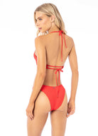 Maaji: Scarlet Red River Sporty Bralette Bikini Top