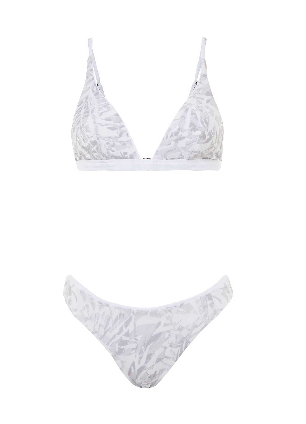 Maaji: Simly White Ivy Fixed Triangle Bikini Top