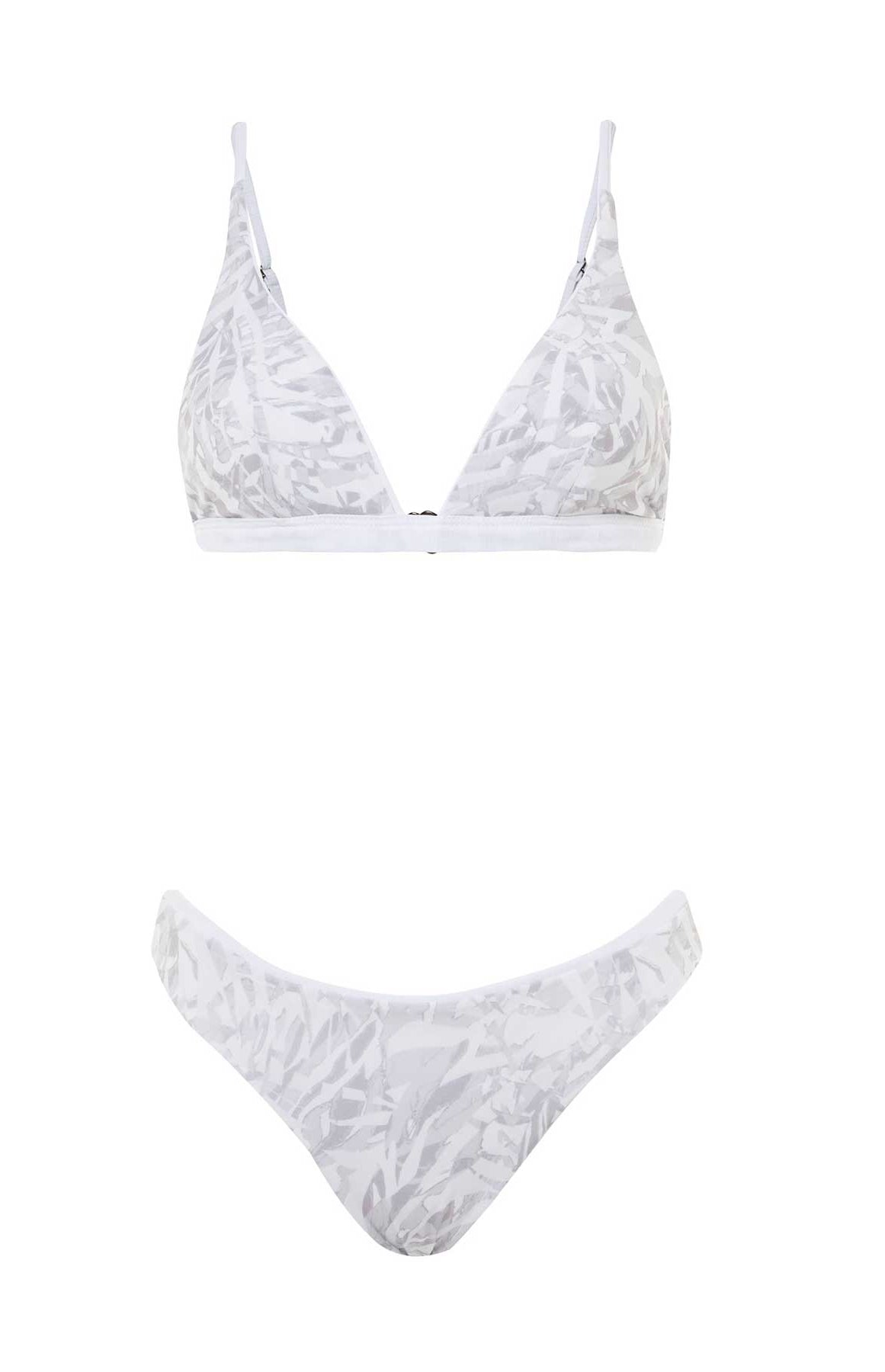 Maaji: Simly White Ivy Fixed Triangle Bikini Top