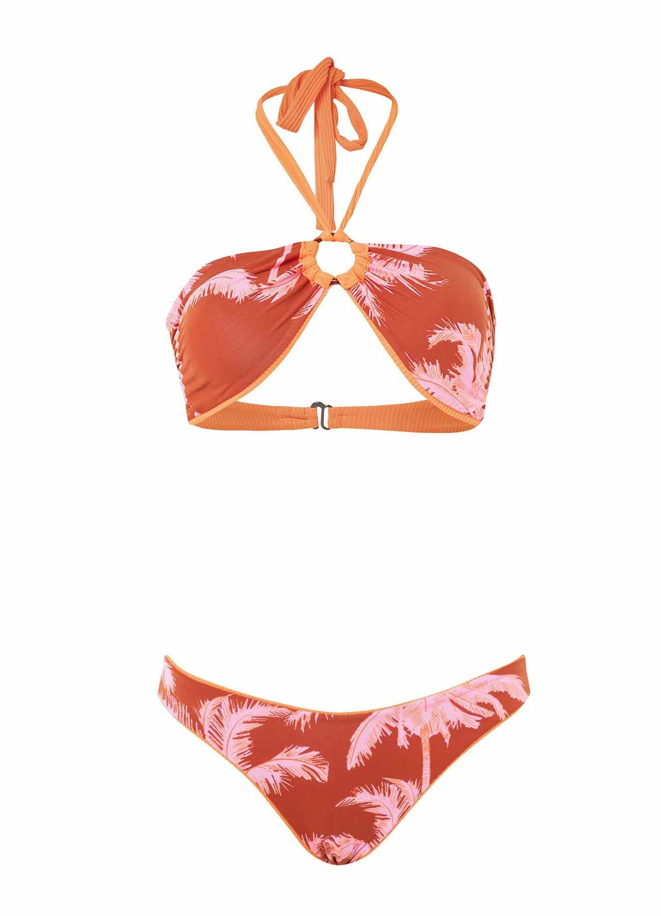 Maaji: Vibrant Orange Jill Ring Front Bandeau Bikini Top
