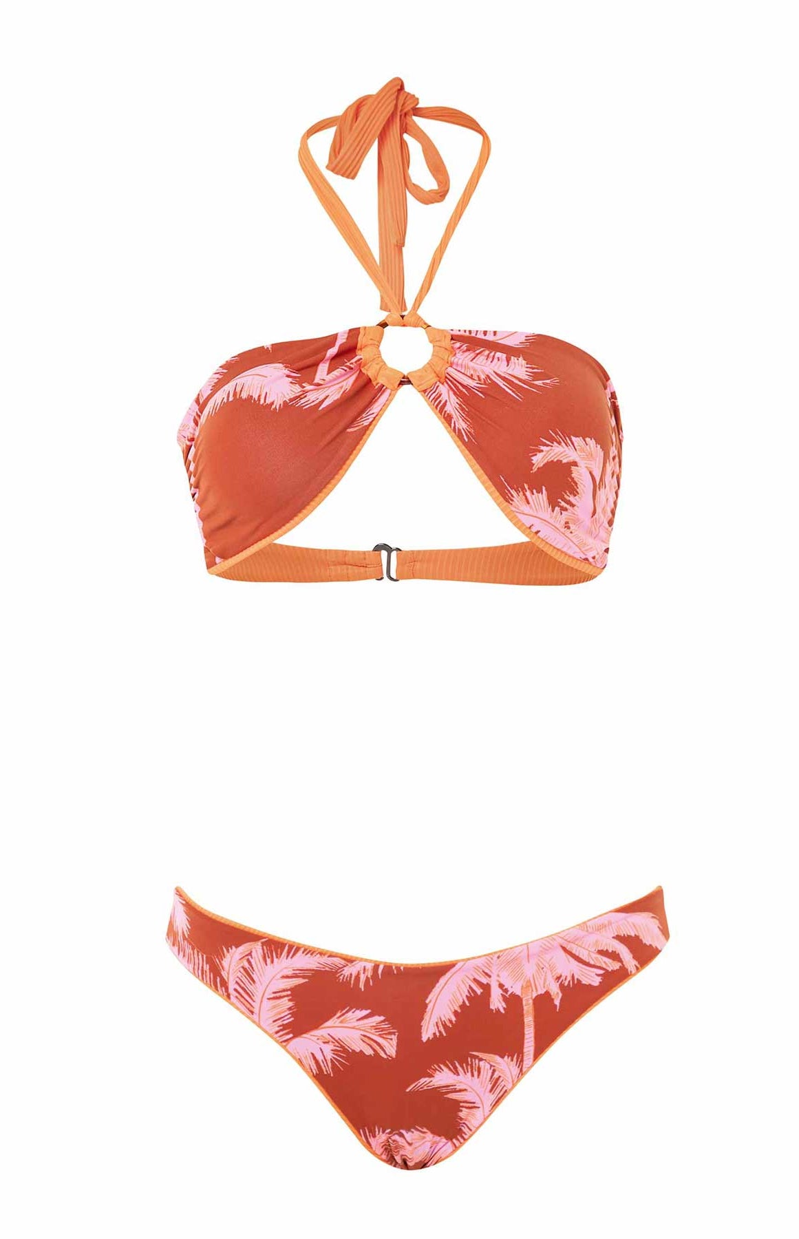 Maaji: Vibrant Orange Jill Ring Front Bandeau Bikini Top