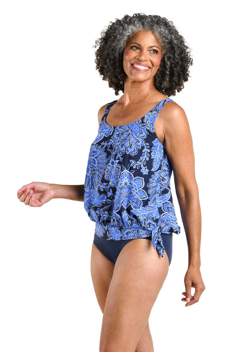 Maxine: Beyond The Atlantic Blouson Banded Tankini Top