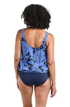 Maxine Beyond the Atlantic Blouson Banded Tankini Top in Indigo   Blue, alternate view