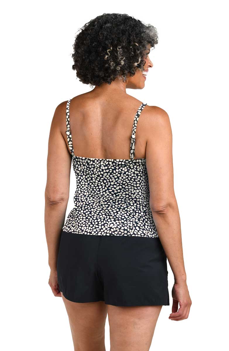 Maxine: Dot Mosaic Two Tiered Tankini Top