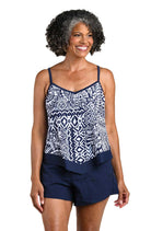 Maxine: Island Bohemia Flutter Hem Tankini Top