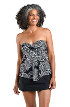 Maxine Native Vines Bandeau Tankini Top in Black, alternate view