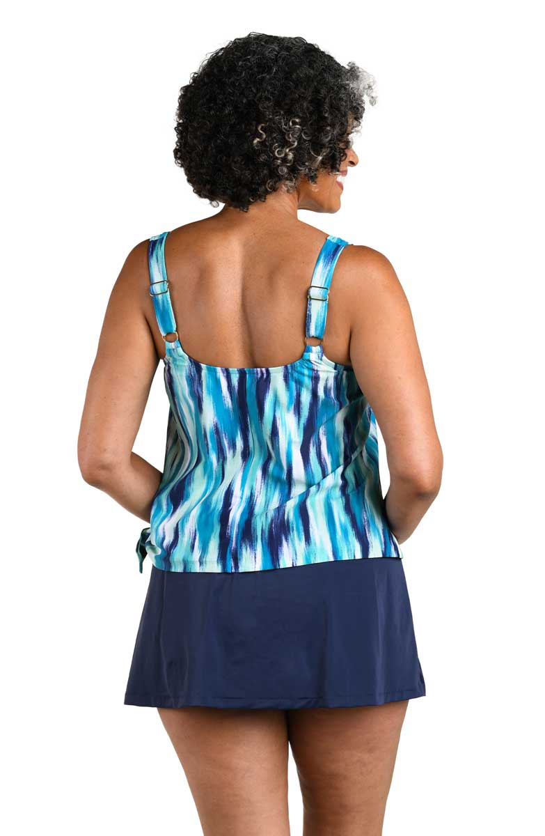 Maxine: One Piece Crystal Reflections Faux Skirtini Swimsuit