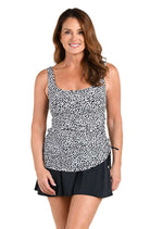 Maxine: One Piece Dot Mosaic Adjustable Tank Swimdress