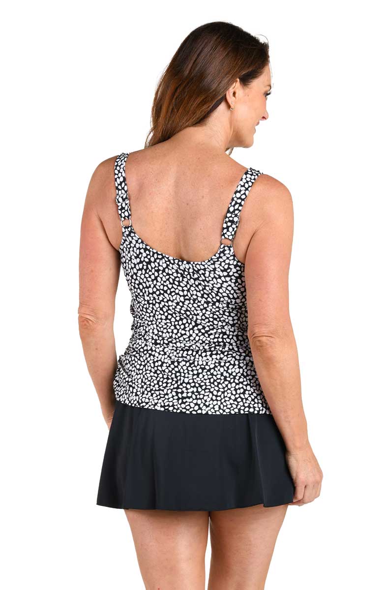 Maxine: One Piece Dot Mosaic Adjustable Tank Swimdress