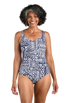 Maxine: One Piece Island Bohemia Side Shirred Maillot Swimsuit
