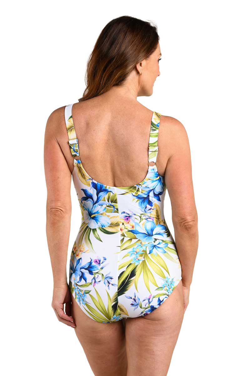 Maxine: One Piece Island Serenity Side Shirred Maillot Swimsuit