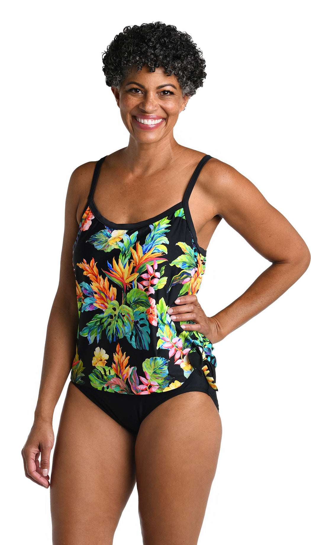 Maxine: One Piece Oahu Oasis Faux Tankini Swimsuit