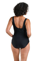 Maxine One Piece Solids V-Neck Swimsuit in Black, alternate view