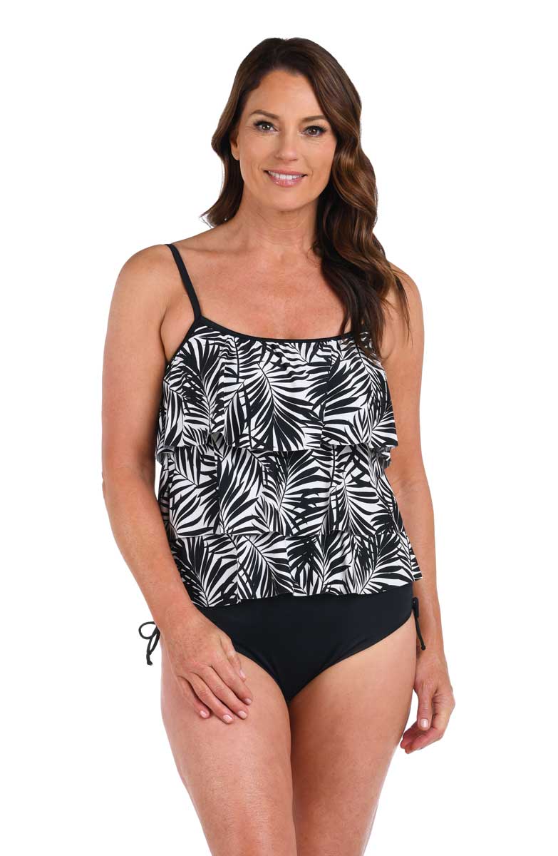 Maxine: Palm Retreat Triple Tiered Tankini Top