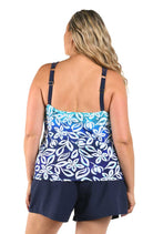Maxine: Plus Size Into The Lagoon High Neck Tankini Top