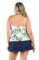 Maxine: Plus Size Island Serenity Double Tiered Tankini Top - WHITE