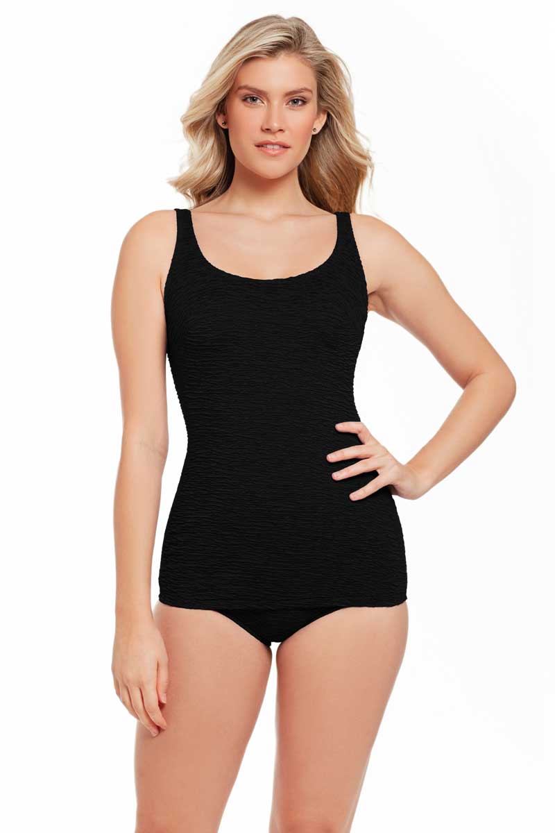 Penbrooke: Mastectomy One Piece Krinkle Chlorine Resistant Sheath Swimsuit