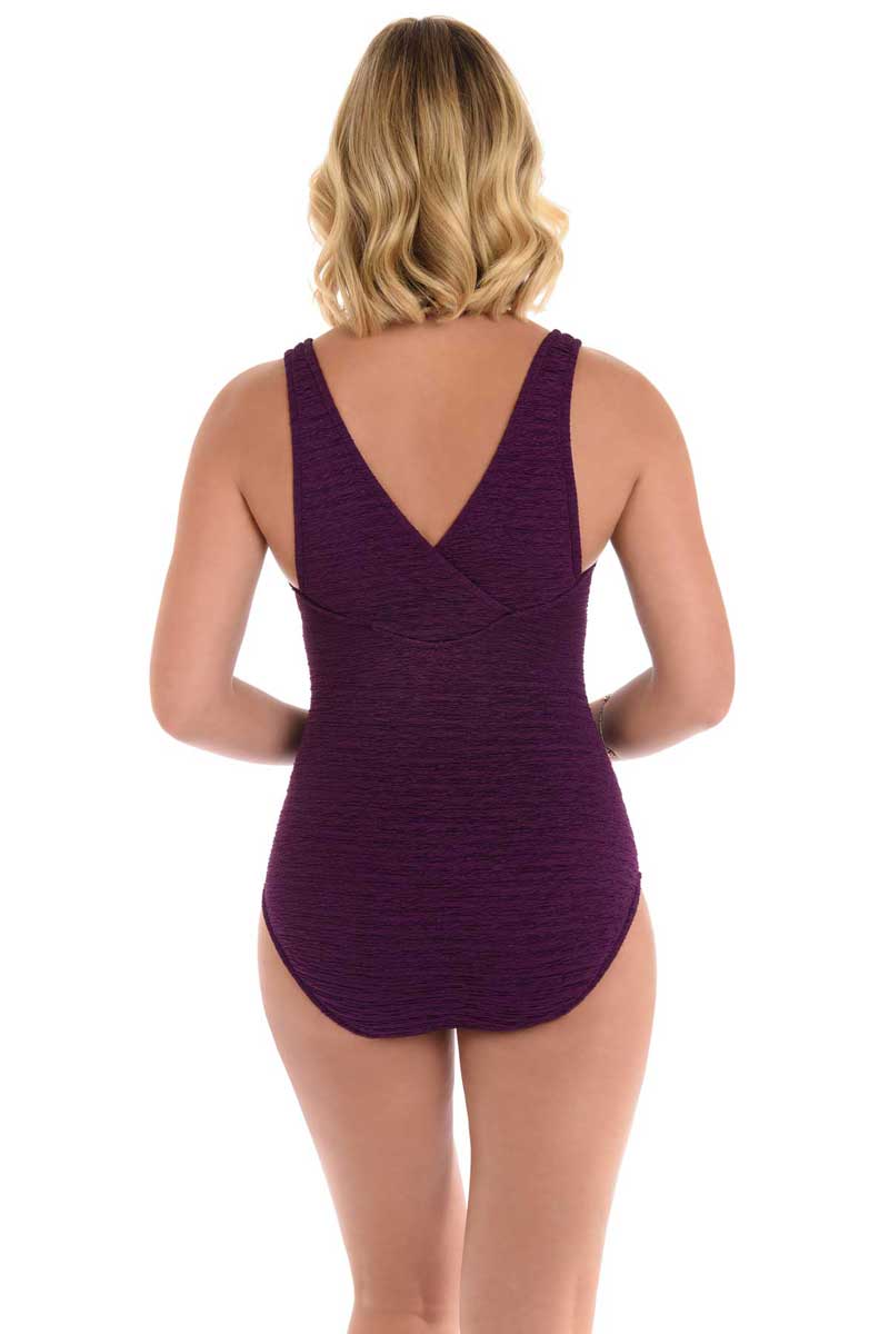 Penbrooke: One Pice Chlorine Resistant Cross Back Maillot - EGGPLANT