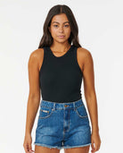 Rip Curl: Classic Ribbed Tank - BLACK