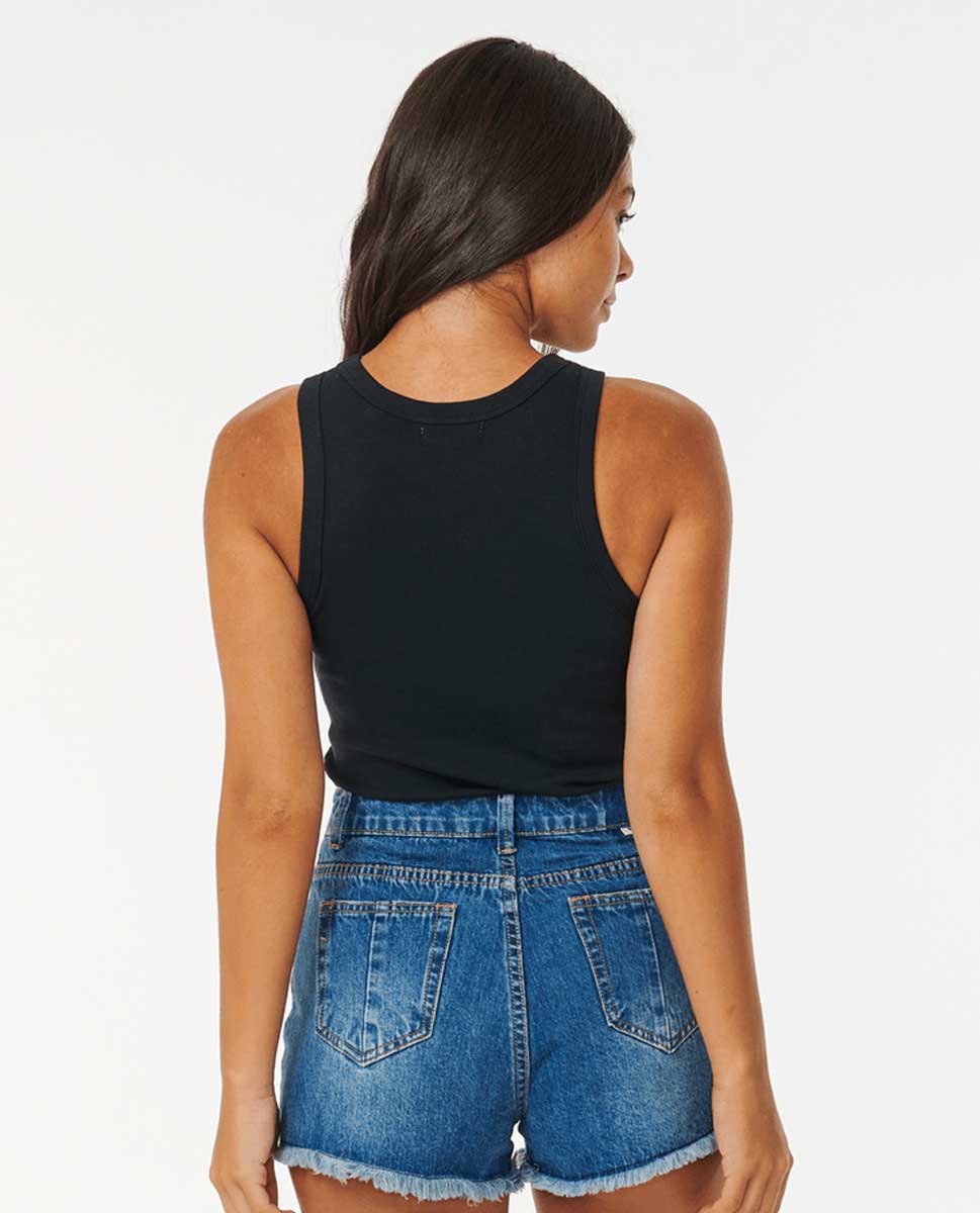 Rip Curl: Classic Ribbed Tank - BLACK