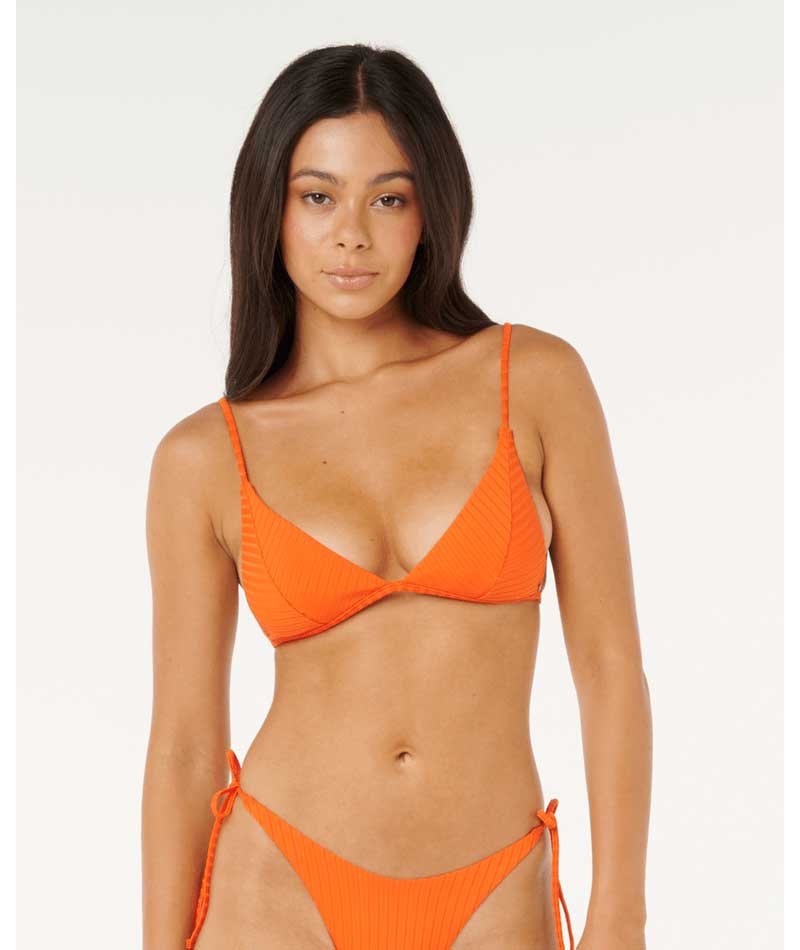 Rip Curl: Premium Surf Banded Fixed Triangle Bikini Top - ORANGE