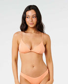 Rip Curl: Premium Surf Banded Fixed Triangle Bikini Top - PAPAYA